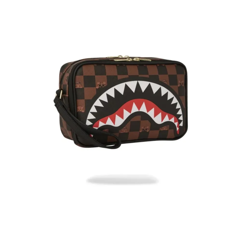 Toilettasker<SPRAYGROUND Peeking Character Check Toiletry Brun