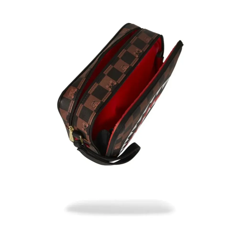 Toilettasker<SPRAYGROUND Peeking Character Check Toiletry Brun