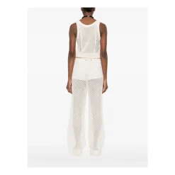 Bukser<Golden Goose Peggie Mesh Knit Trousers Hvid