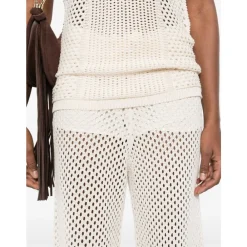 Bukser<Golden Goose Peggie Mesh Knit Trousers Hvid