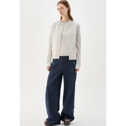 Striktrøjer & Sweatere<Busnel Penelope Jacquard Merino Uld Cardigan Beige