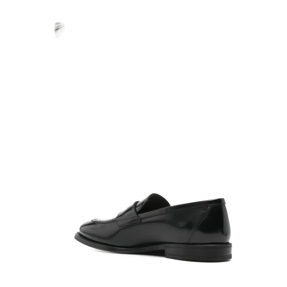Loafers^Henderson Baracco Penny-strap Loafers med stikdetaljer Sort