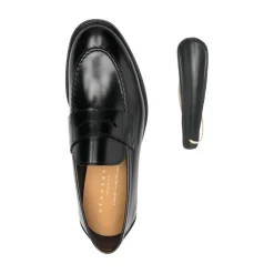 Loafers^Henderson Baracco Penny-strap Loafers med stikdetaljer Sort