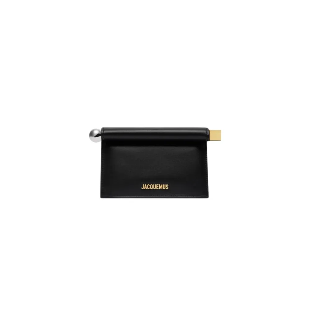 Clutch<Jacquemus Petite Pochette Rond Carre Læder Sort