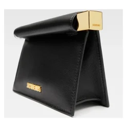 Clutch<Jacquemus Petite Pochette Rond Carre Læder Sort
