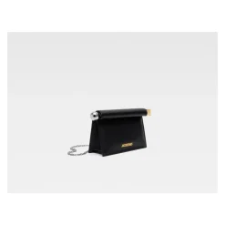 Clutch<Jacquemus Petite Pochette Rond Carre Læder Sort