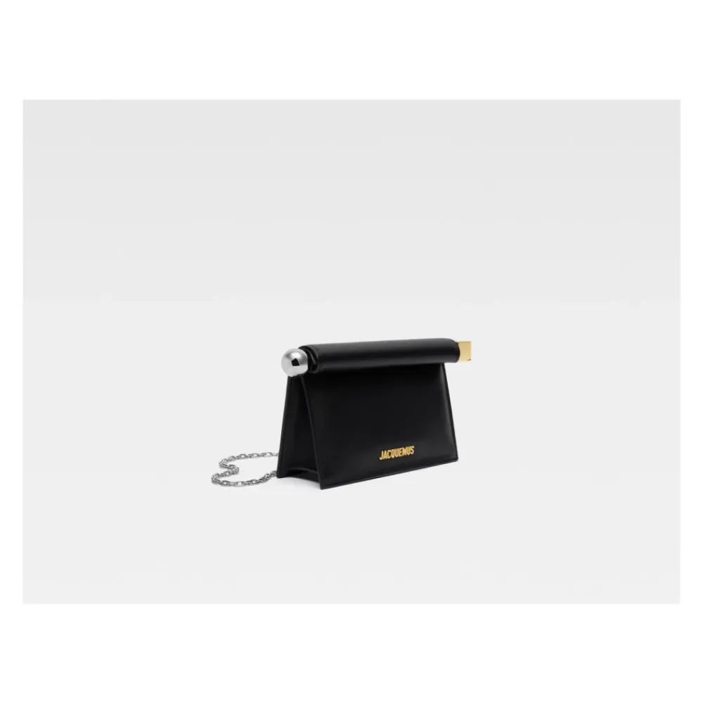 Clutch<Jacquemus Petite Pochette Rond Carre Læder Sort