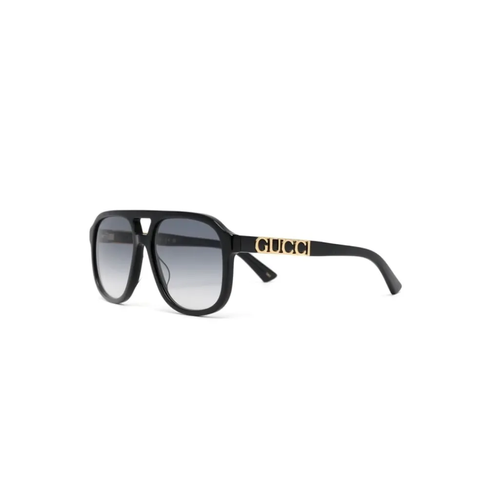 Solbriller<Gucci Pilot Solbriller Sort
