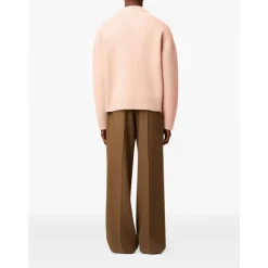 Strik<Ami Paris Alpaca Uld Crew Neck Sweater Pink