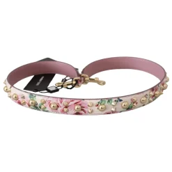 Bæltetasker<Dolce & Gabbana Floral Læder Stud Acry Skulderrem Pink