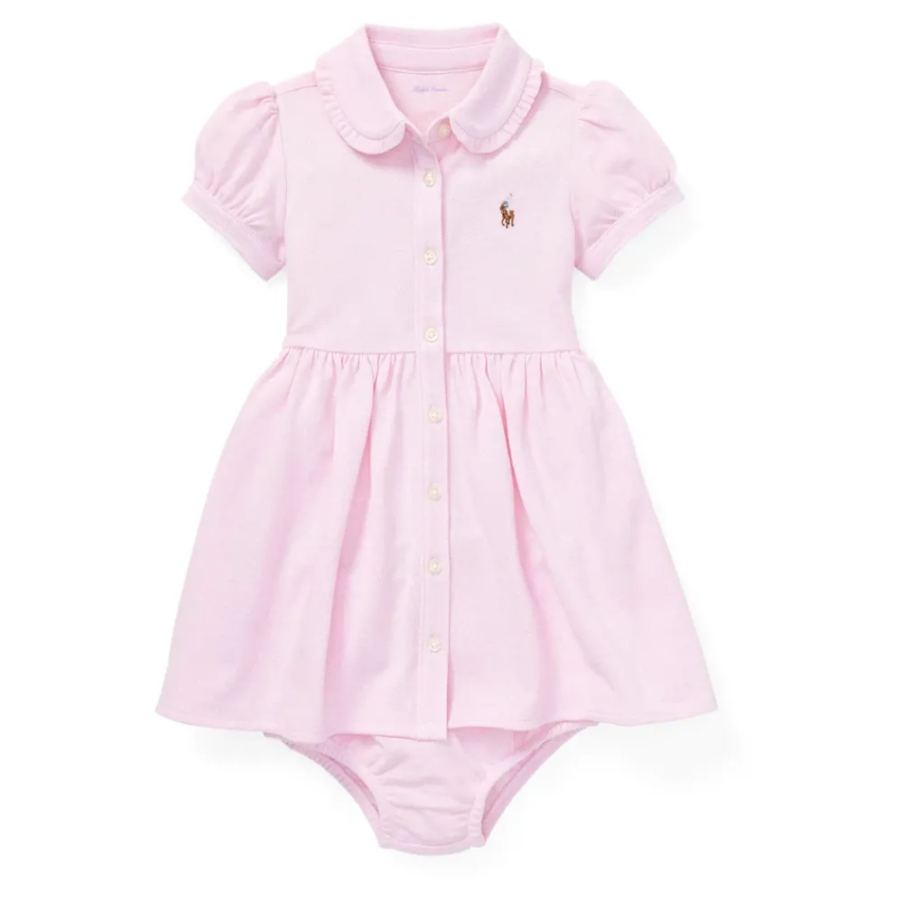 Bodystocking & Sæt^Polo Ralph Lauren Kjole med Rynket Krave og Logo Pink