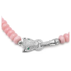 Smykker^Nialaya Pink Opal Choker with Panther Head Grå