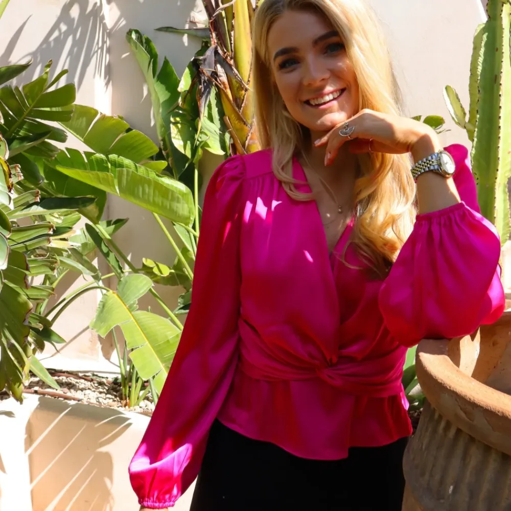 Bluser & Skjorter^Liberté Satin Twist Blouse Pink