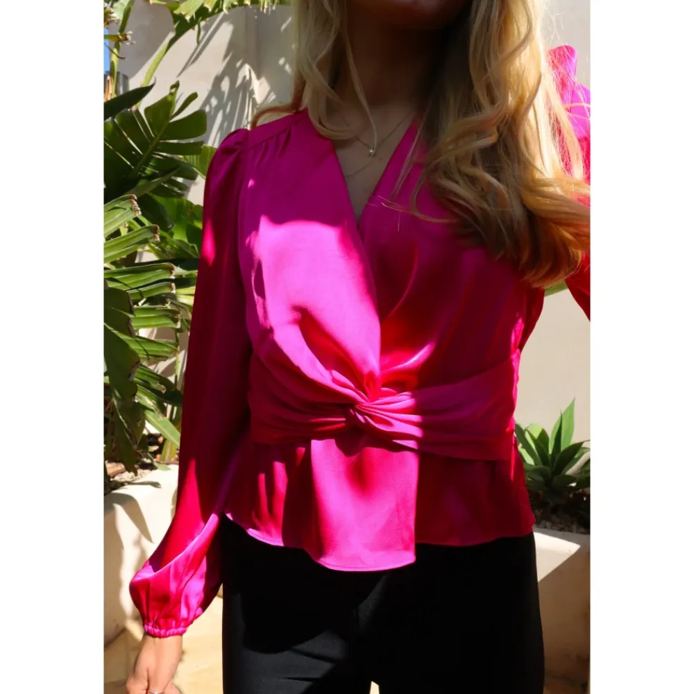 Bluser & Skjorter^Liberté Satin Twist Blouse Pink