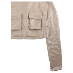 Bodystocking & Sæt^Elisabetta Franchi Sequin Cropped Skjorte og Palazzo Bukser Pink