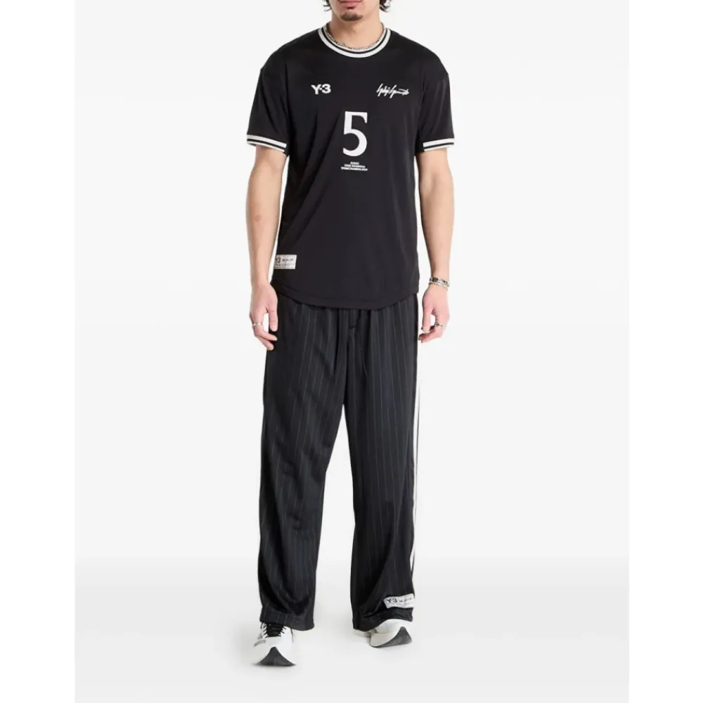 Bukser^Y-3 Pinstripe Drawstring Track Pants Sort