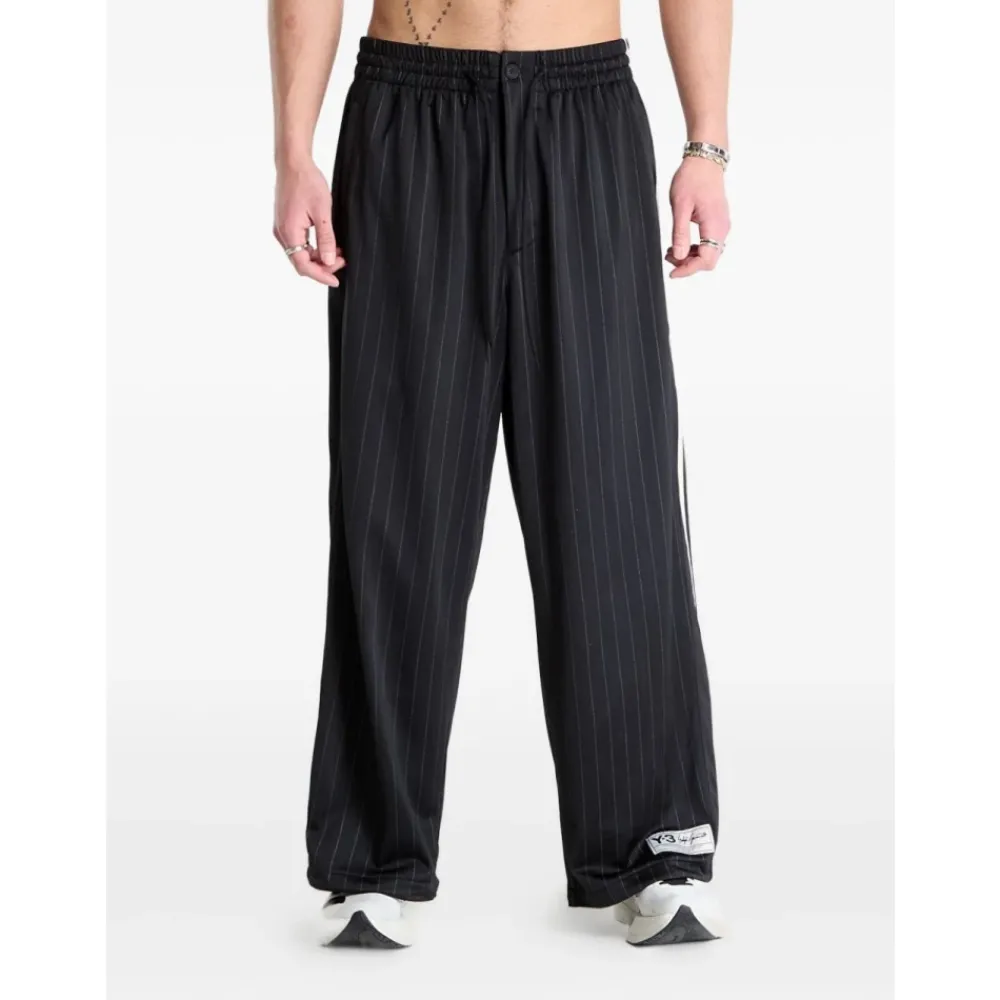 Bukser^Y-3 Pinstripe Drawstring Track Pants Sort