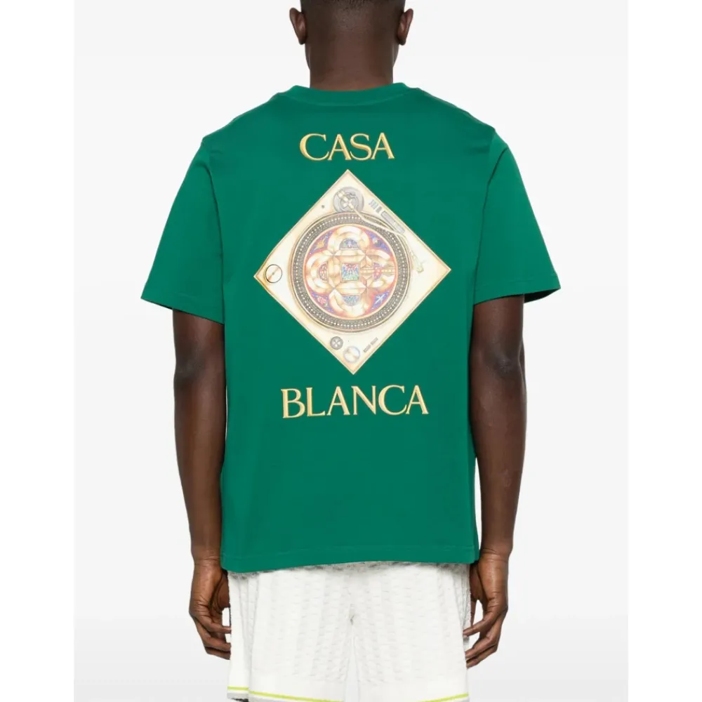 T-Shirts<Casablanca Plafond orne de musique Classic T-shirt Grøn