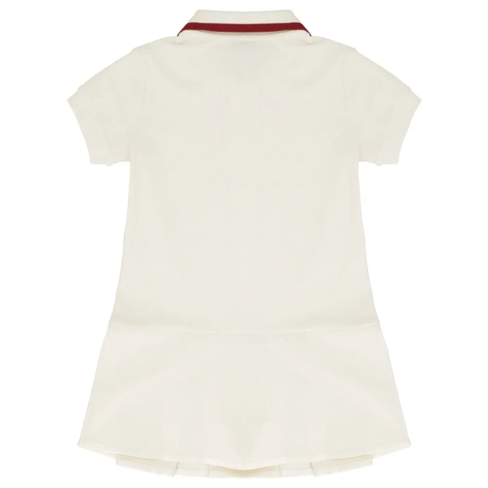 Kjoler & Nederdele^Moncler Pleated Polo Shirt Dress Hvid