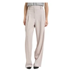 Bukser<Patrizia Pepe Plisserede Wide Trousers Grå