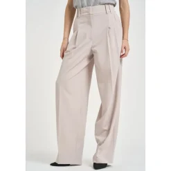 Bukser<Patrizia Pepe Plisserede Wide Trousers Grå