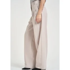 Bukser<Patrizia Pepe Plisserede Wide Trousers Grå