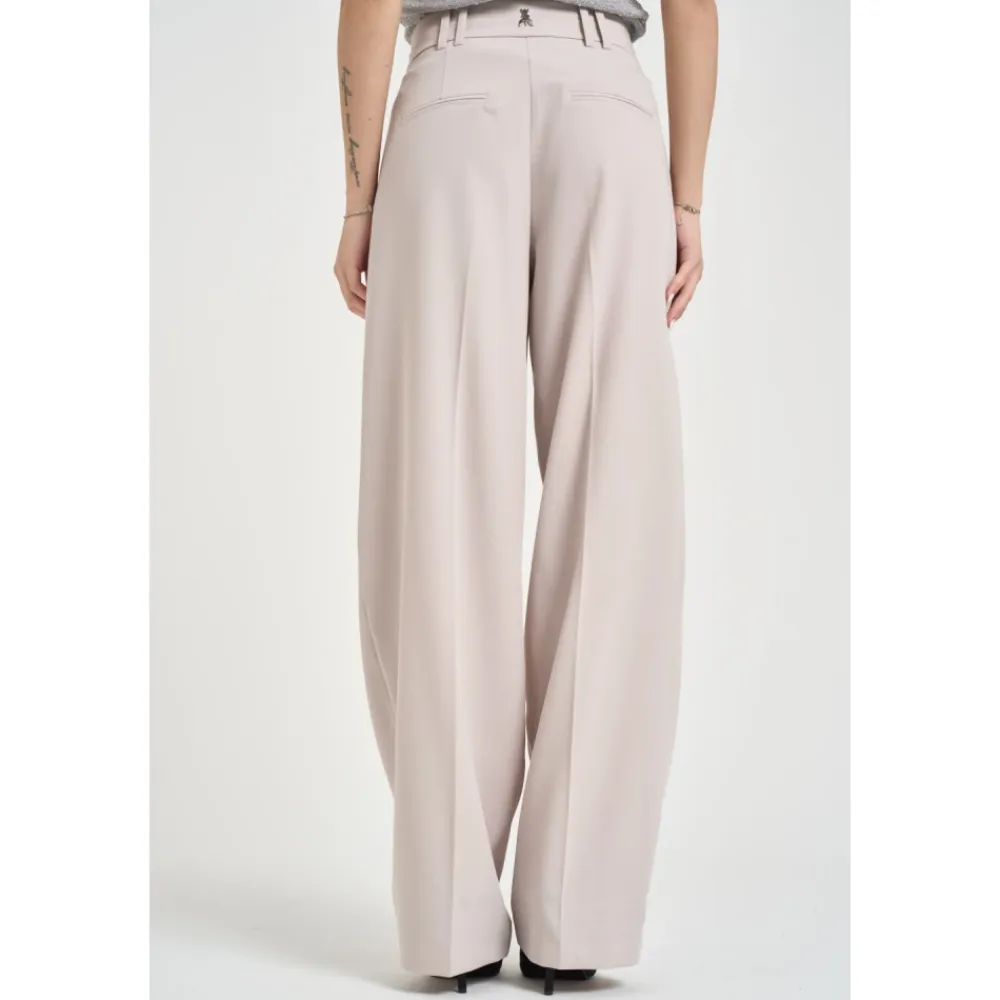 Bukser<Patrizia Pepe Plisserede Wide Trousers Grå