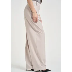 Bukser<Patrizia Pepe Plisserede Wide Trousers Grå