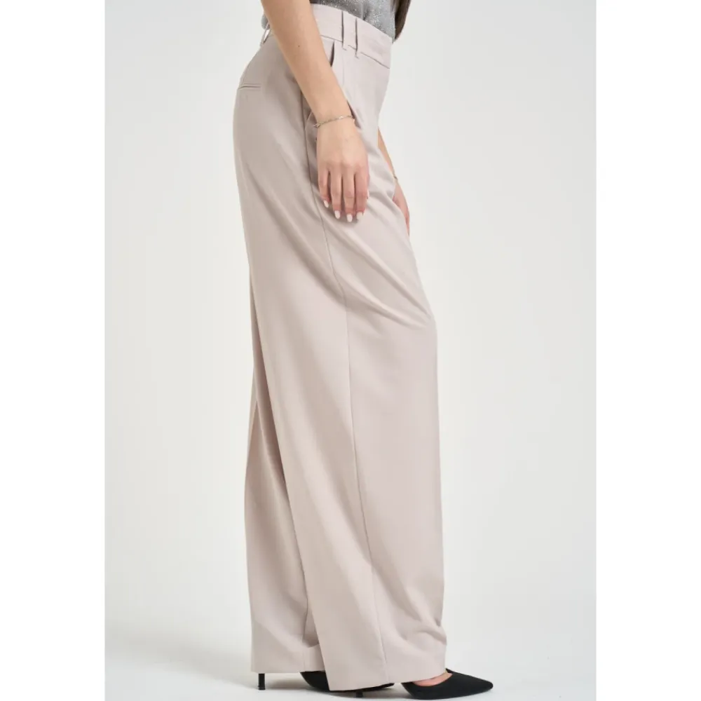 Bukser<Patrizia Pepe Plisserede Wide Trousers Grå