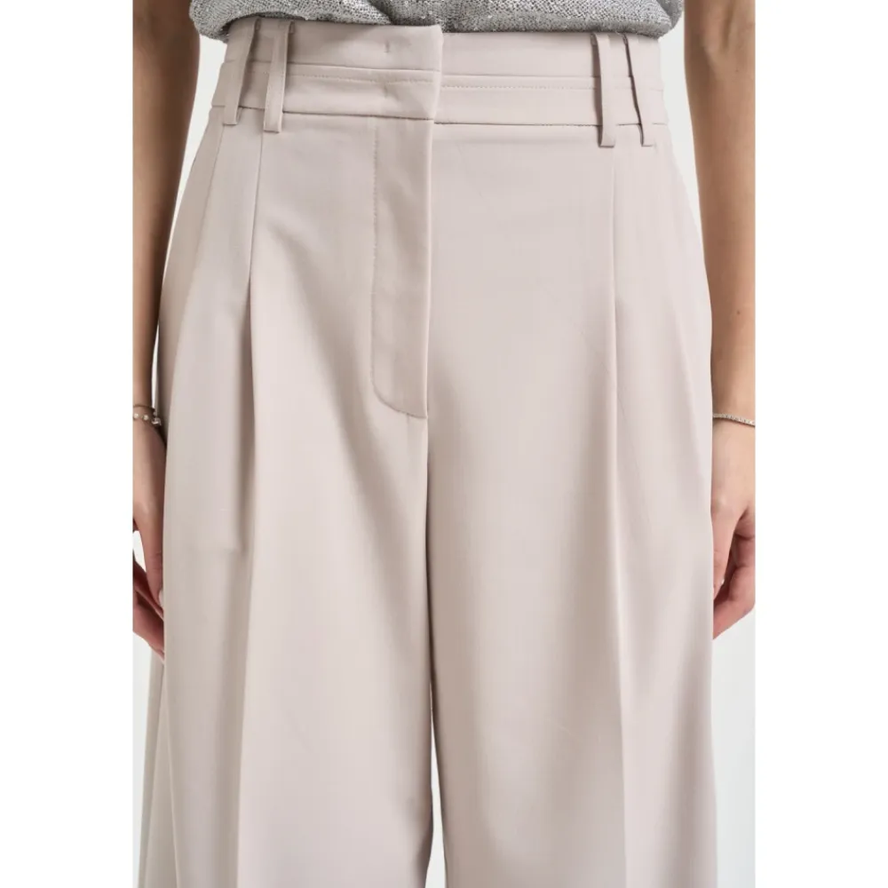 Bukser<Patrizia Pepe Plisserede Wide Trousers Grå