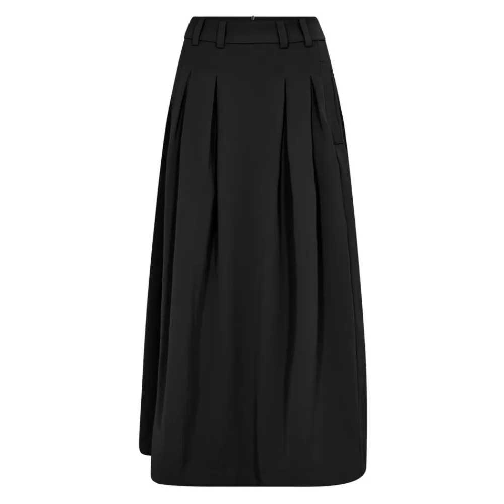 Nederdele<Co'Couture Plisseret nederdel med bæltestropper Sort