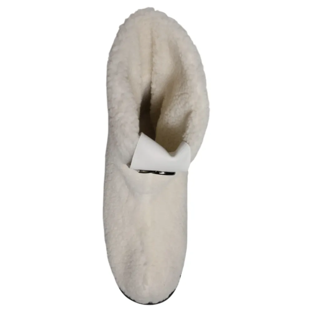 Vinterstøvler^Dolce & Gabbana Plys Logo Polstrede Mid-Calf Støvler Hvid