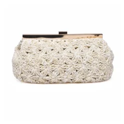 Clutch^Fabiana Filippi Pochette i rafia Beige