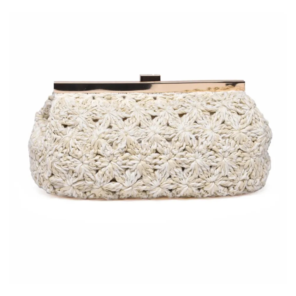 Clutch^Fabiana Filippi Pochette i rafia Beige