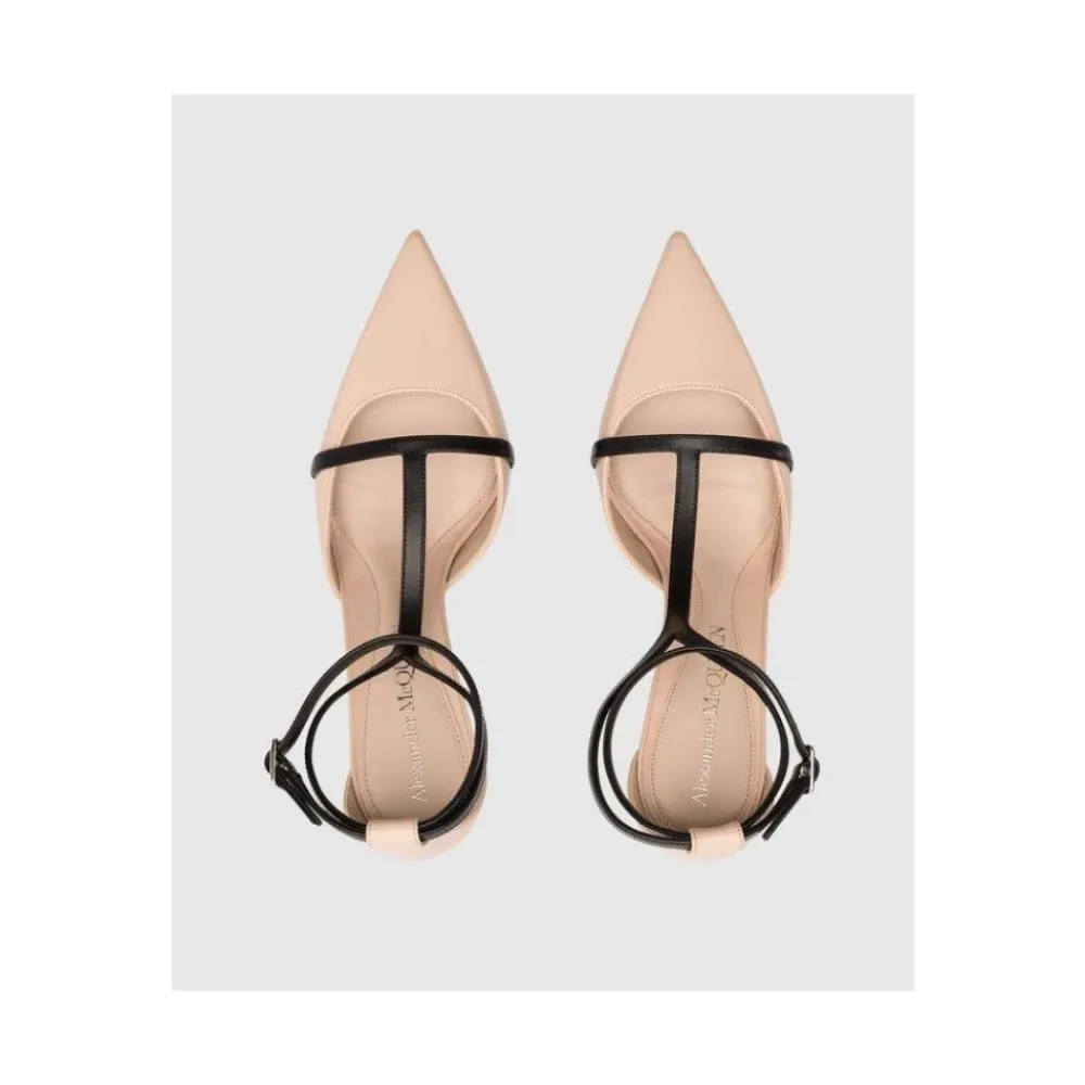 Pumps|Stiletter^Alexander McQueen Pointed Toe T-Strap Heels Multifarvet