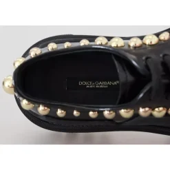 Snøresko<Dolce & Gabbana Poleret kalveskinds Trekking Derby Sort