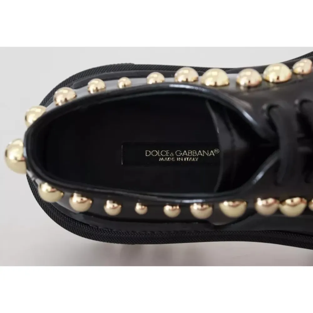 Snøresko<Dolce & Gabbana Poleret kalveskinds Trekking Derby Sort
