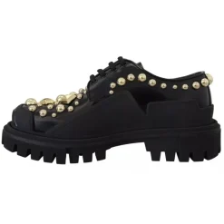Snøresko<Dolce & Gabbana Poleret kalveskinds Trekking Derby Sort