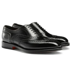 Business Sko<Santoni Poleret Læder Oxford Brogue Sort