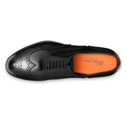 Business Sko<Santoni Poleret Læder Oxford Brogue Sort