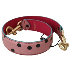 Tilbehør Til Tasker<Dolce & Gabbana Polka Dot Leather Shoulder Strap Pink