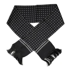 Halstørklæder Og Tørklæder^Dolce & Gabbana Polka Dot Silke Tørklæde med Frynser Sort