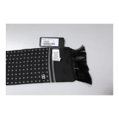 Halstørklæder Og Tørklæder^Dolce & Gabbana Polka Dot Silke Tørklæde med Frynser Sort