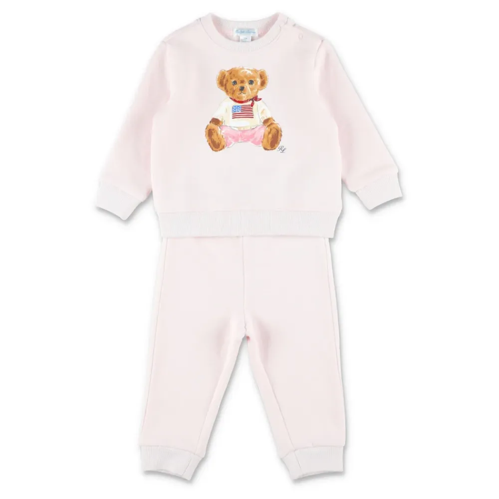 Bodystocking & Sæt^Polo Ralph Lauren Polo Bear Fleece Sweatshirt & Pant Set Pink