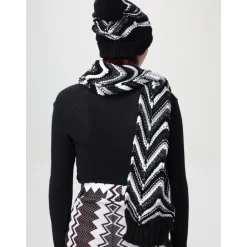 Huer & Kasketter<Missoni Pom Pom Strikket Hue Sort