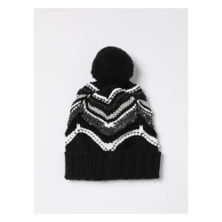 Huer & Kasketter<Missoni Pom Pom Strikket Hue Sort