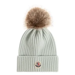 Huer & Kasketter^Moncler Pomponhue med logo Blå