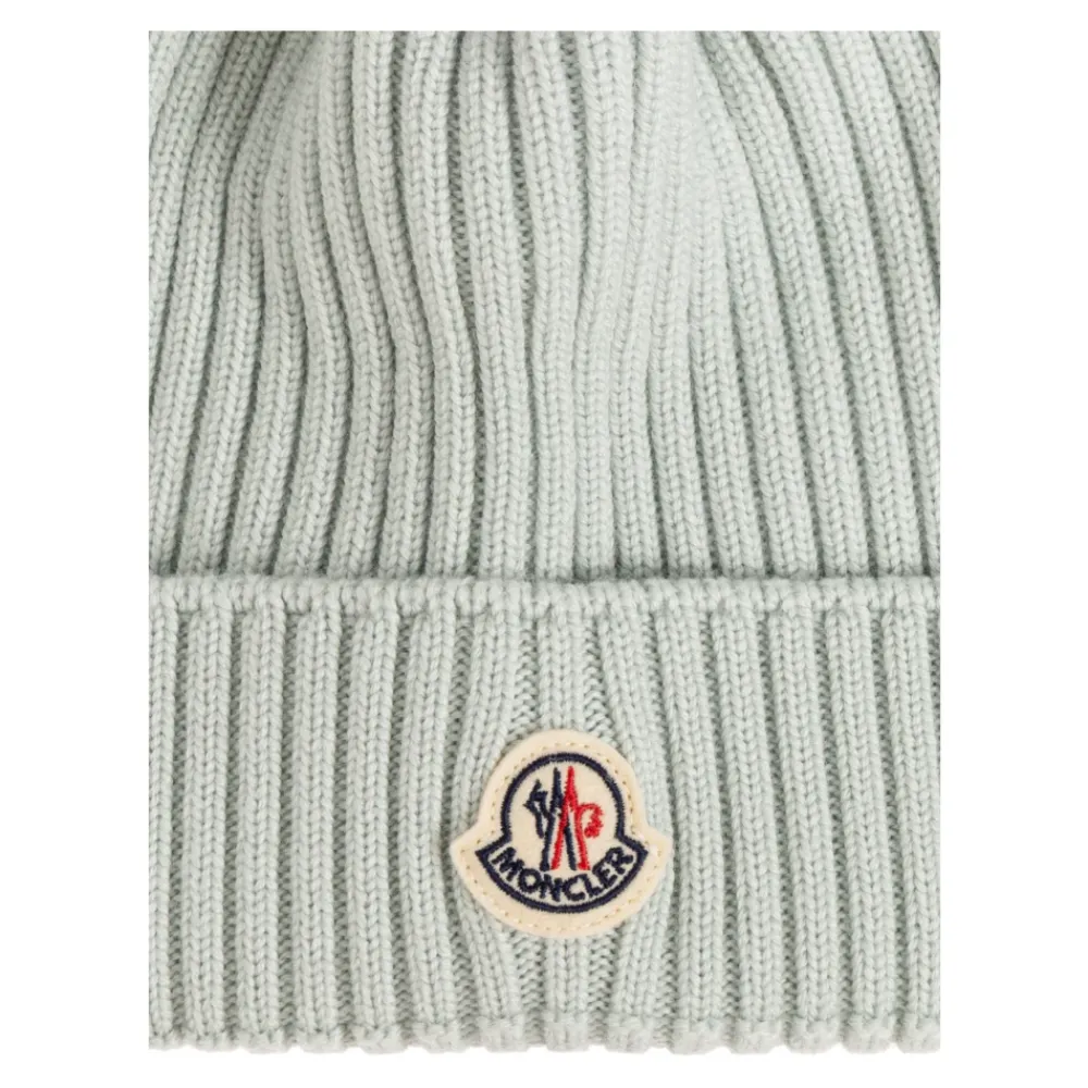Huer & Kasketter^Moncler Pomponhue med logo Blå