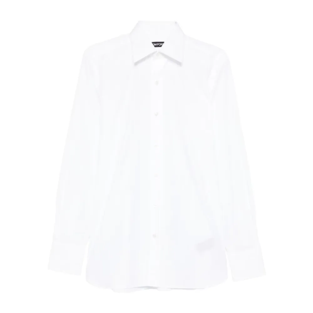 Skjorter<Tom Ford Poplin Classic Fit Shirt Hvid