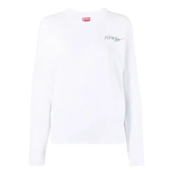 Sweatshirts|Striktrøjer & Sweatere<Kenzo Poppy Crewneck Sweatshirt Hvid